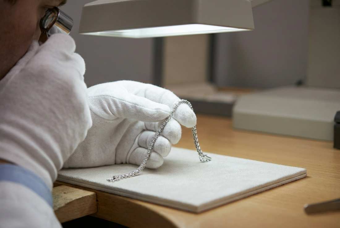 A bracelet under examination